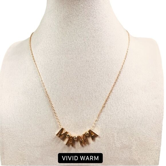 NEW MAMA Letters Gold Plated Chain Necklace - Picture 2 of 6